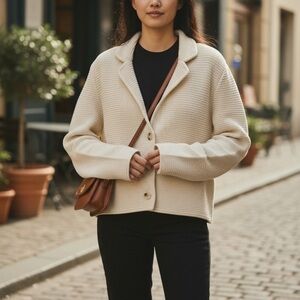 Karen Kane Ivory Knit Blazer